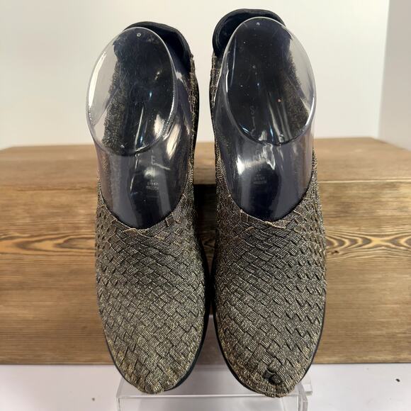Steven by Steve Madden Betsi Woven Wedge Platform Clog SZ 6.5 Metallic Shoes - Picture 3 of 10